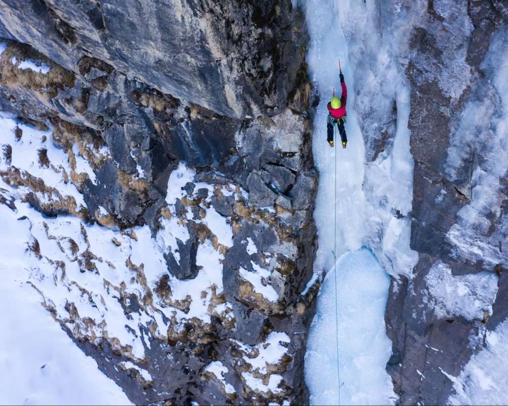 Ice Climbing, Aerial View