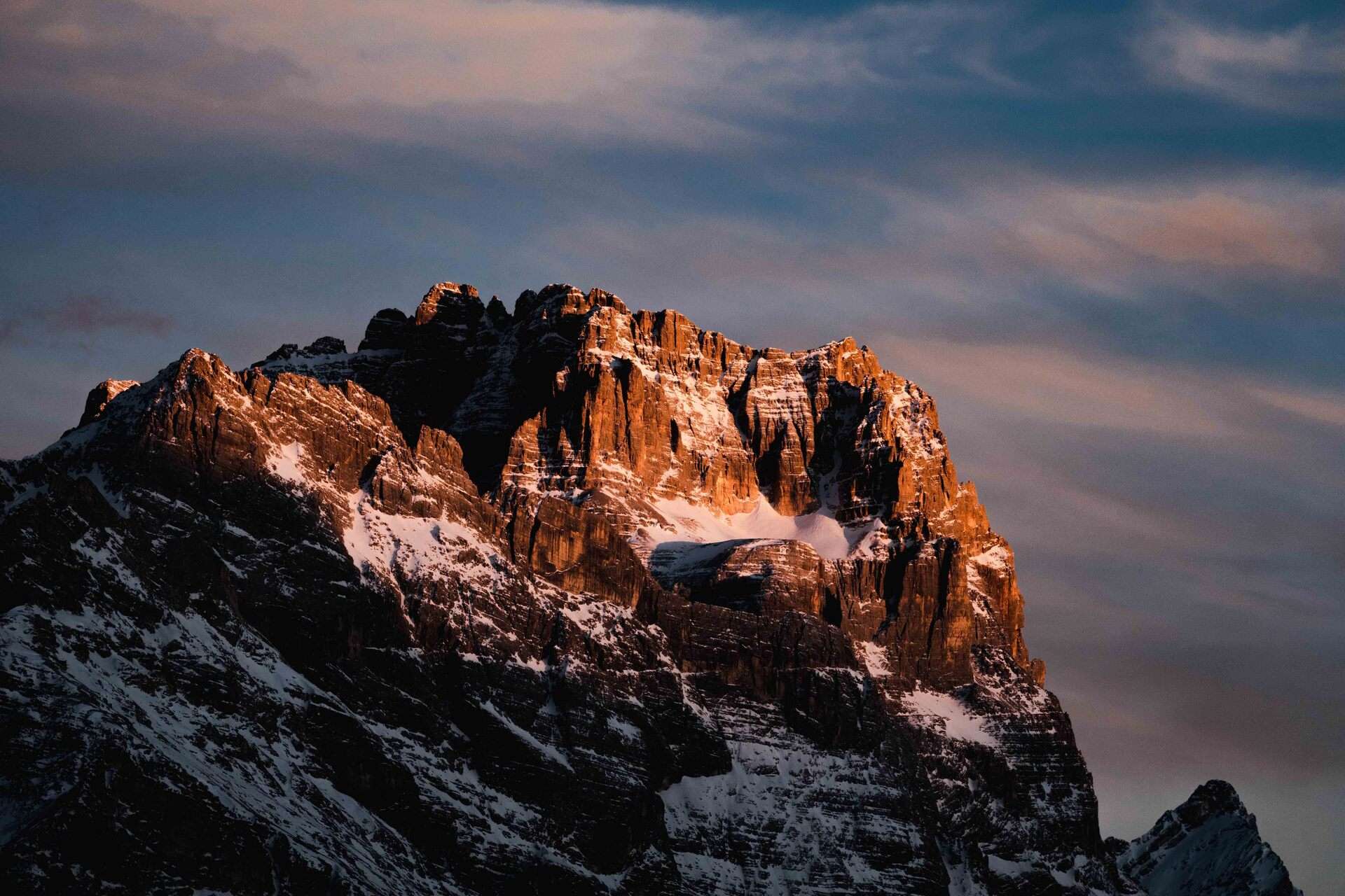 Gruppo del Sorapiss enrosadira inverno